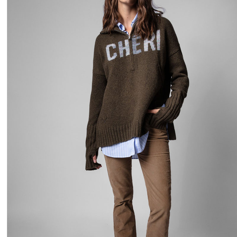 100% 캐시미어 여성 스웨터 2020 가을/겨울 새 편지 높은 목 느슨한 니트 스웨터 여성 패션 풀 오버